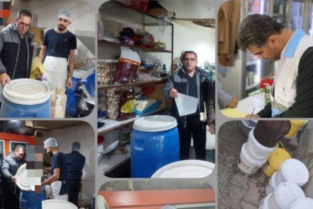 کشف و ضبط بیش از ۳۰۰ کیلوگرم مواد اولیه غیر بهداشتی از یک کارگاه شیرینی پزی در شهرستان پیرانشهر